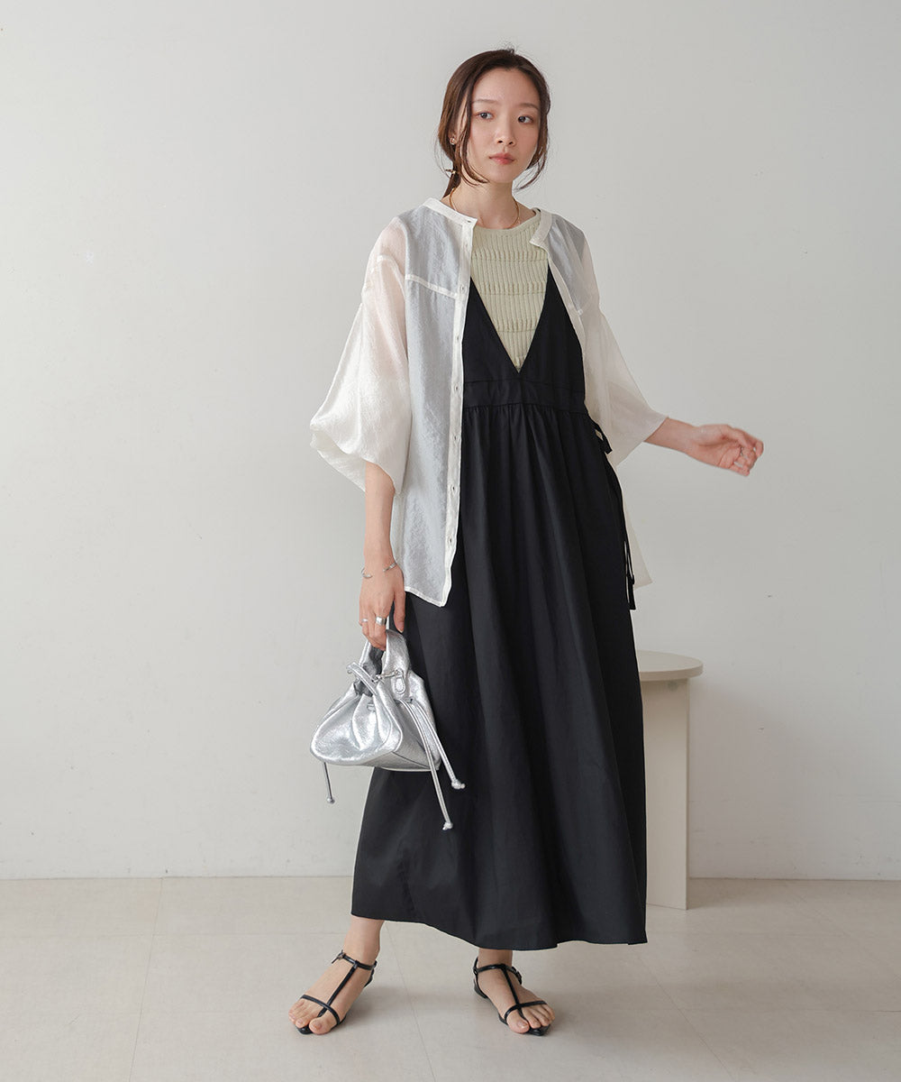 side ribbon jumper onepiece