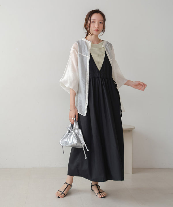 side ribbon jumper onepiece