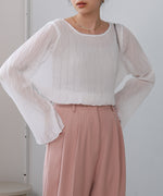 シフォン楊柳ブラウス