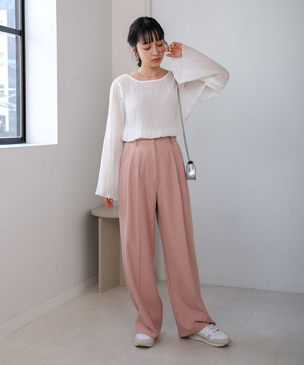 シフォン楊柳ブラウス