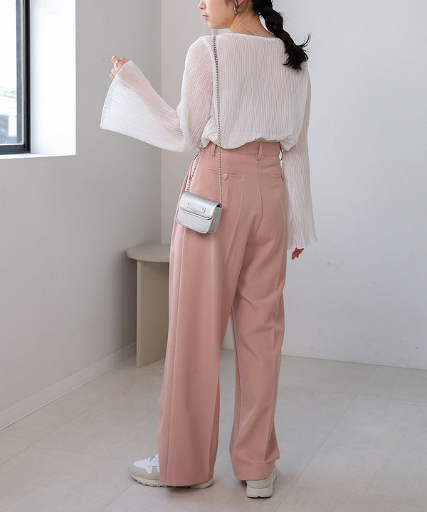 シフォン楊柳ブラウス