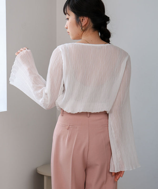 シフォン楊柳ブラウス