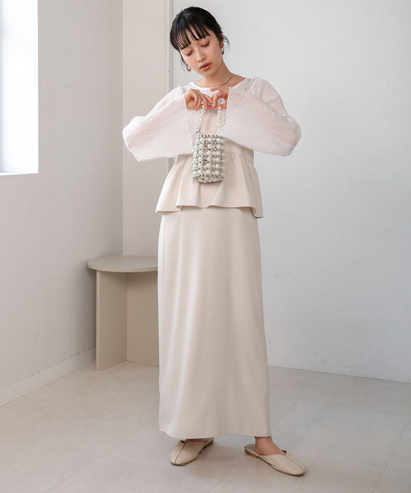 シフォン楊柳ブラウス