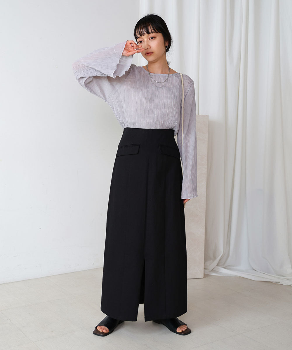 シフォン楊柳ブラウス