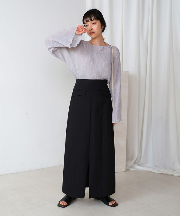 シフォン楊柳ブラウス