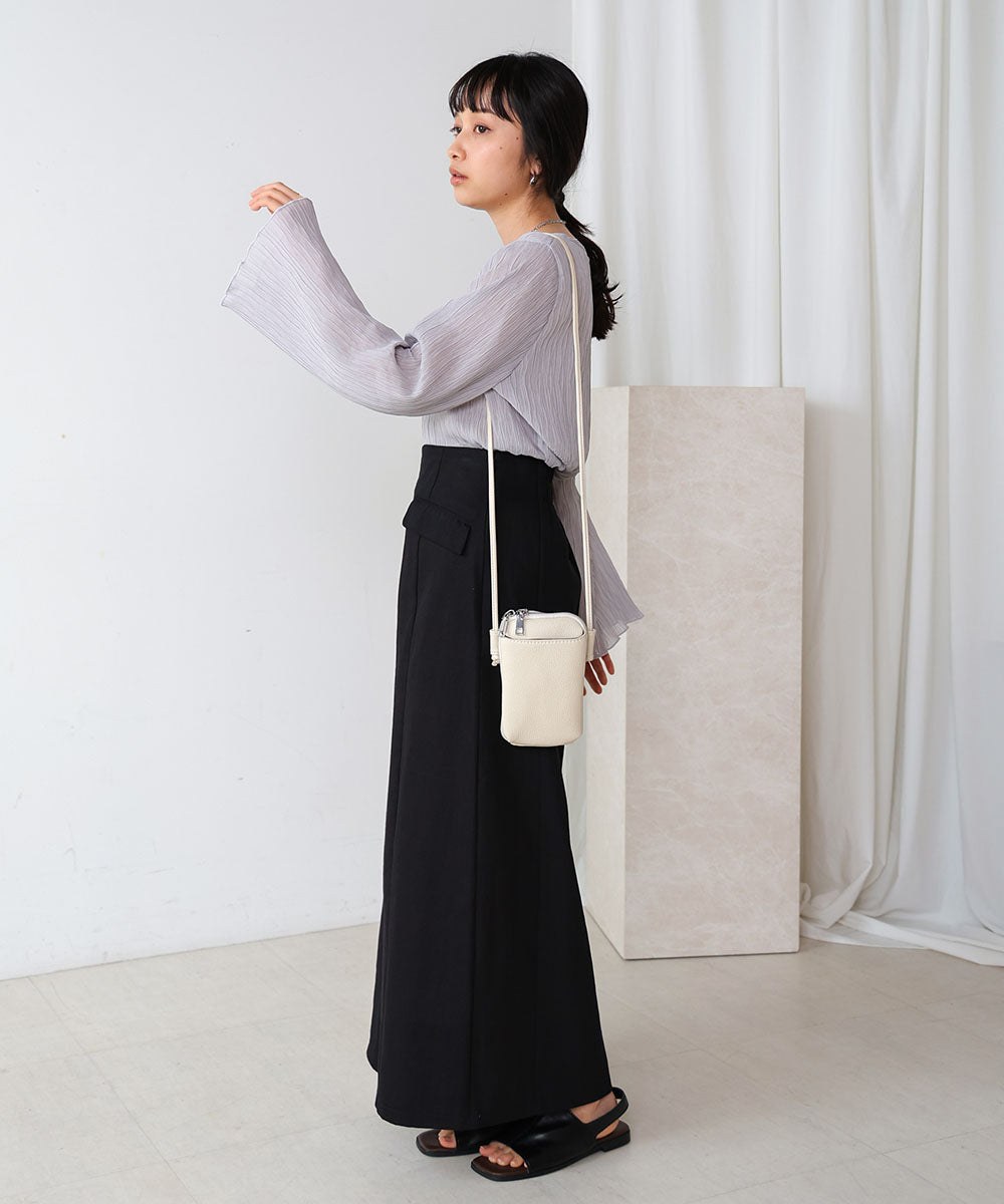 シフォン楊柳ブラウス