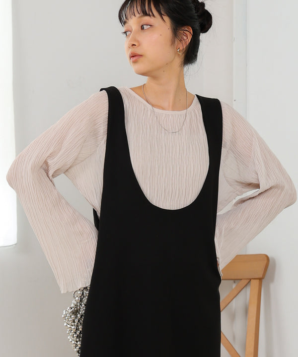 シフォン楊柳ブラウス