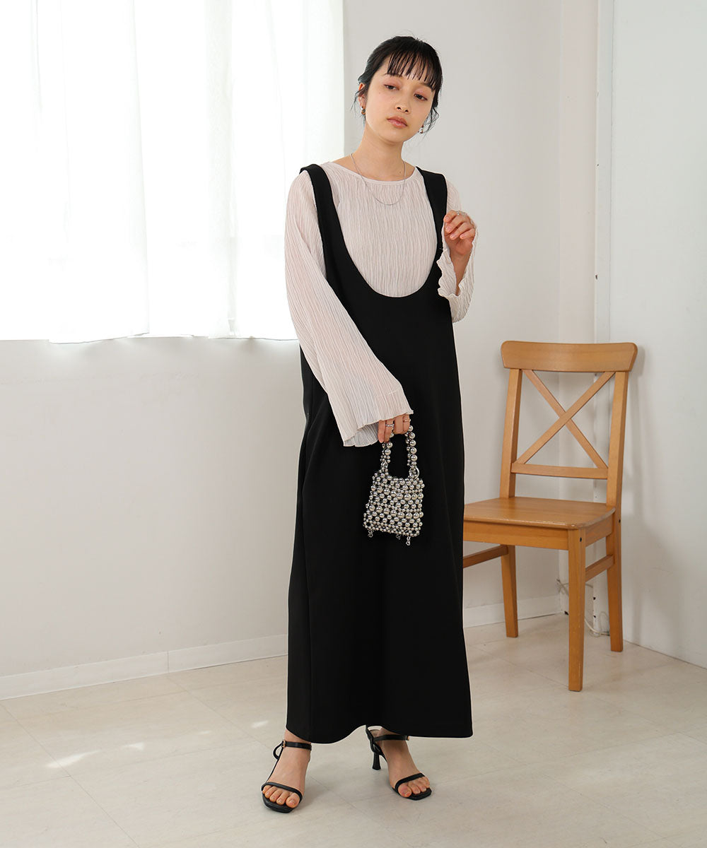 シフォン楊柳ブラウス