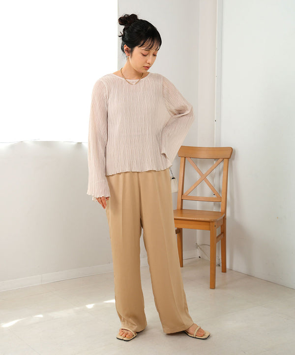 シフォン楊柳ブラウス