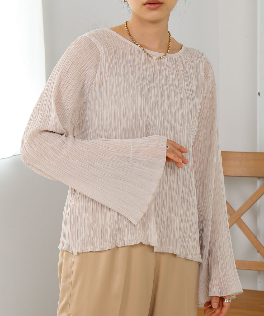 シフォン楊柳ブラウス