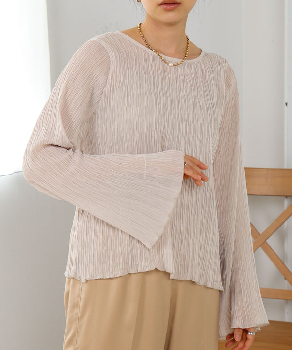 シフォン楊柳ブラウス