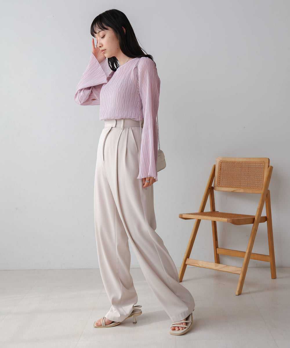 シフォン楊柳ブラウス