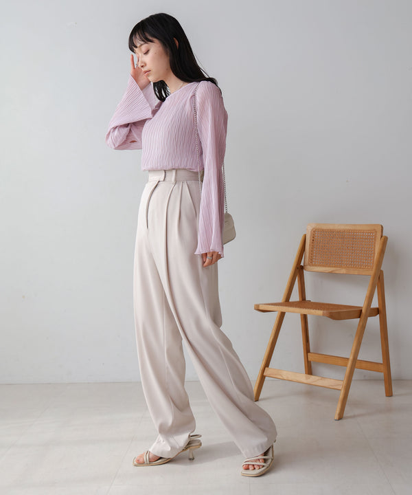 シフォン楊柳ブラウス