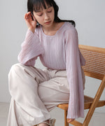 シフォン楊柳ブラウス