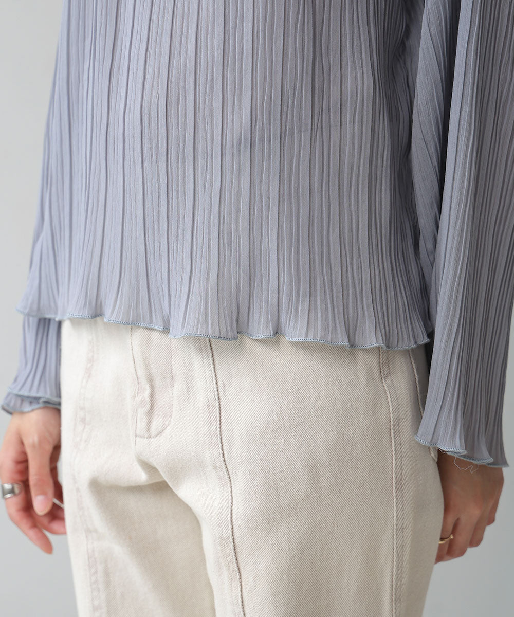 シフォン楊柳ブラウス