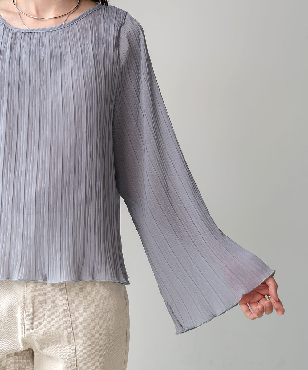 シフォン楊柳ブラウス