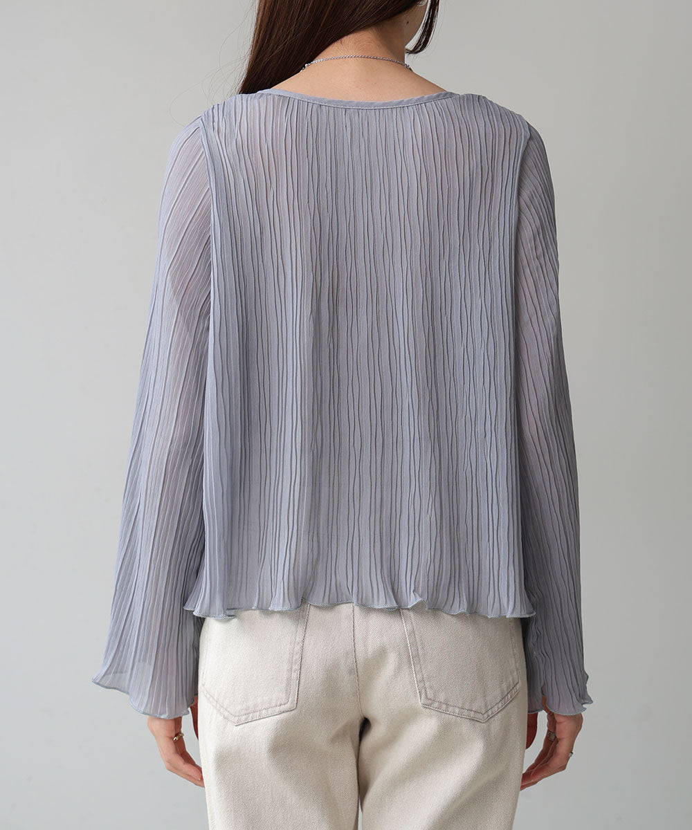 シフォン楊柳ブラウス