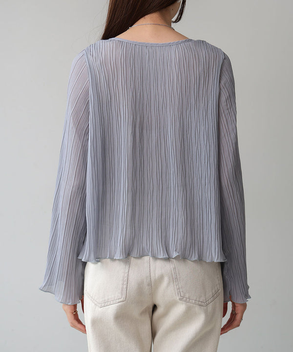 シフォン楊柳ブラウス