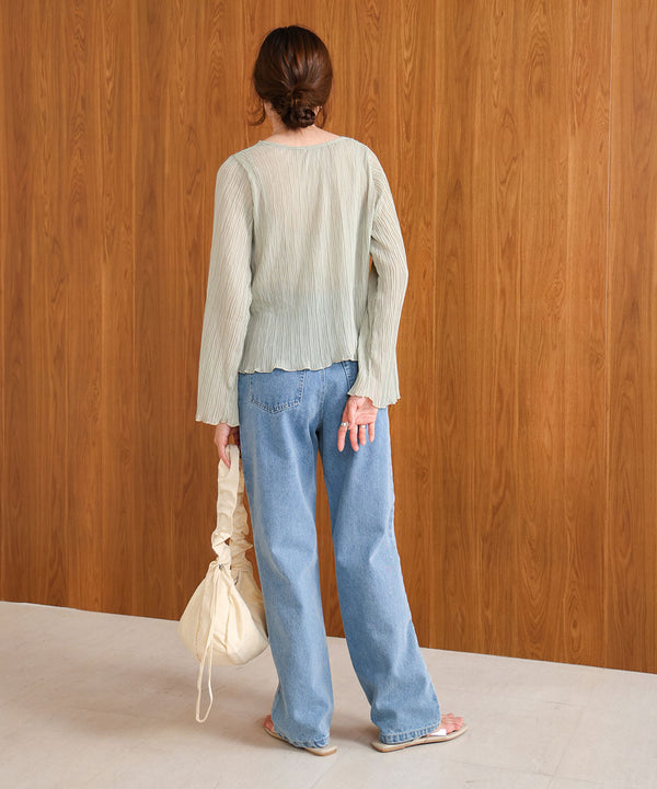 シフォン楊柳ブラウス