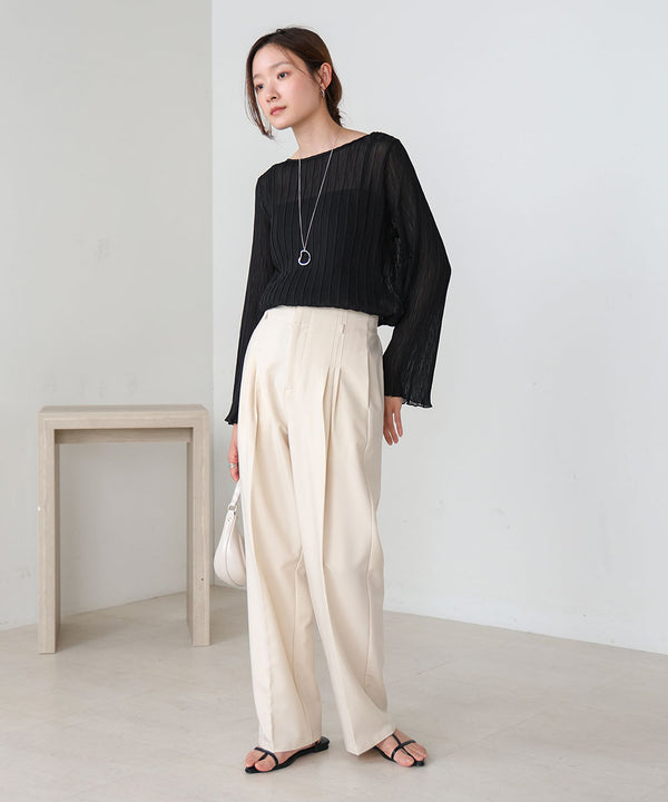 シフォン楊柳ブラウス