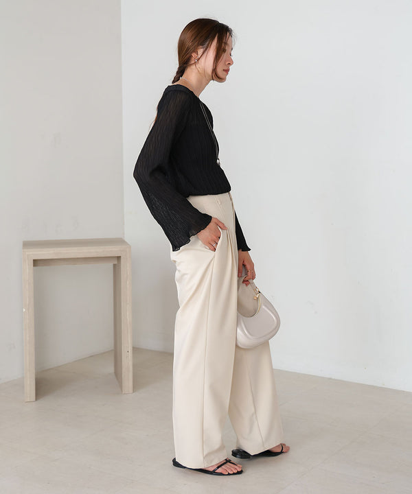 シフォン楊柳ブラウス