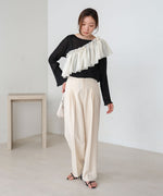 シフォン楊柳ブラウス