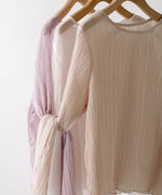 シフォン楊柳ブラウス