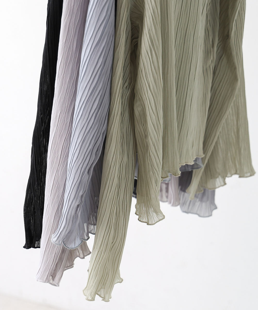 シフォン楊柳ブラウス