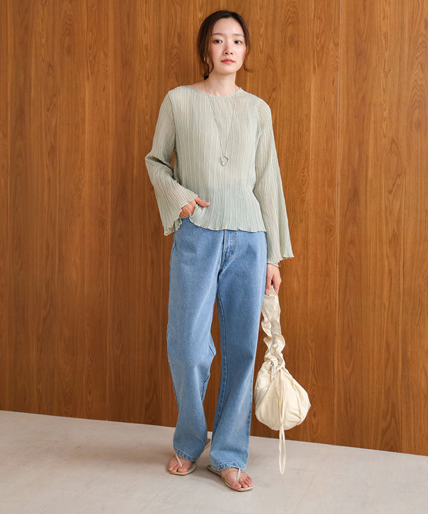 シフォン楊柳ブラウス