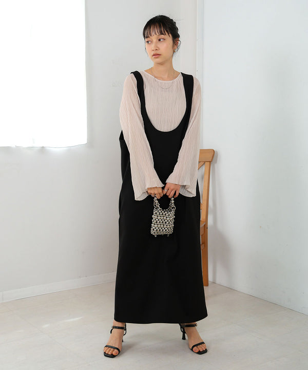 シフォン楊柳ブラウス