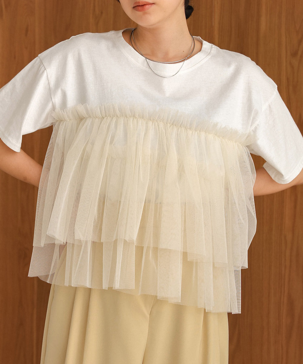 tulle docking T-shirt