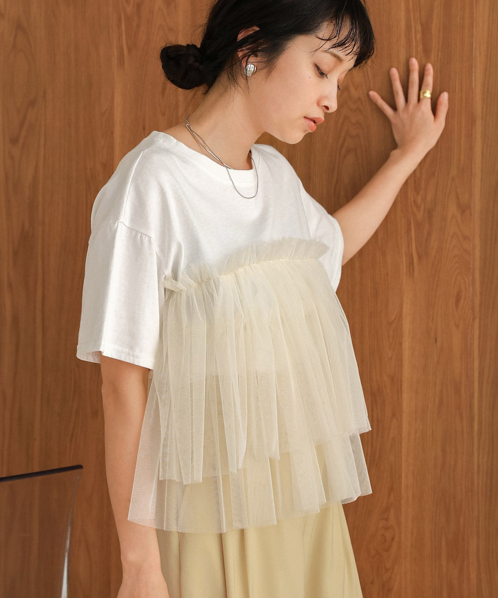 tulle docking T-shirt
