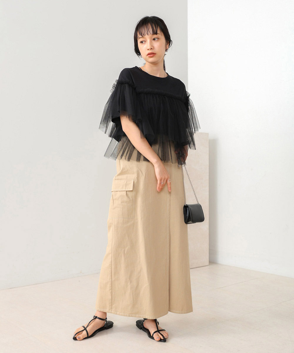 tulle docking T-shirt