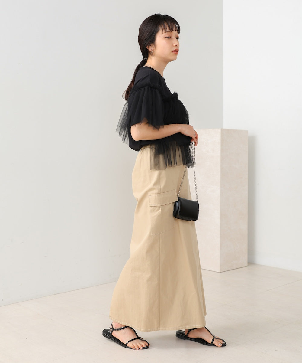 tulle docking T-shirt