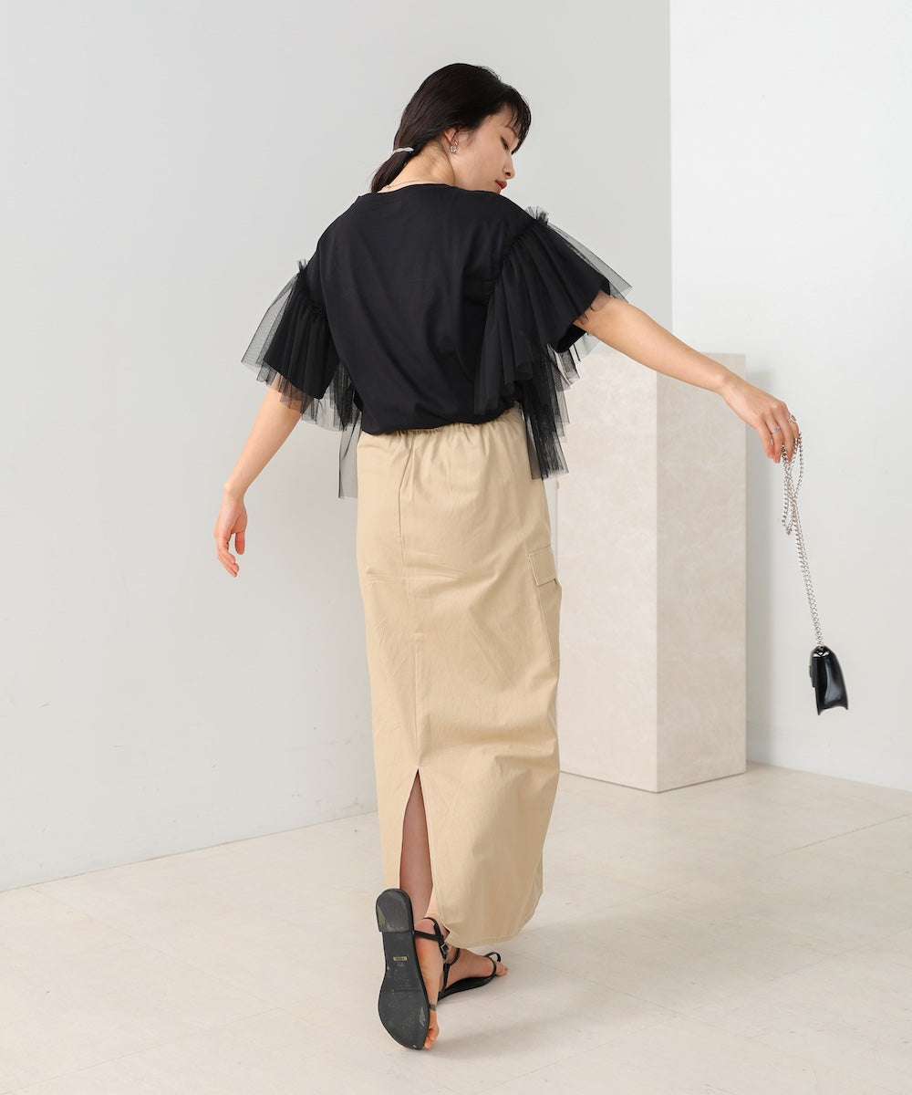 tulle docking T-shirt