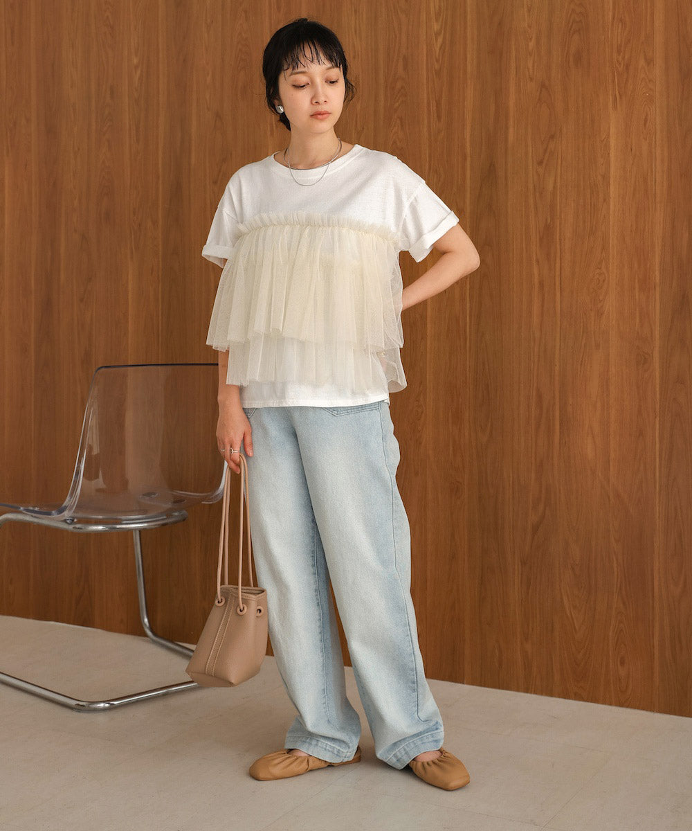tulle docking T-shirt