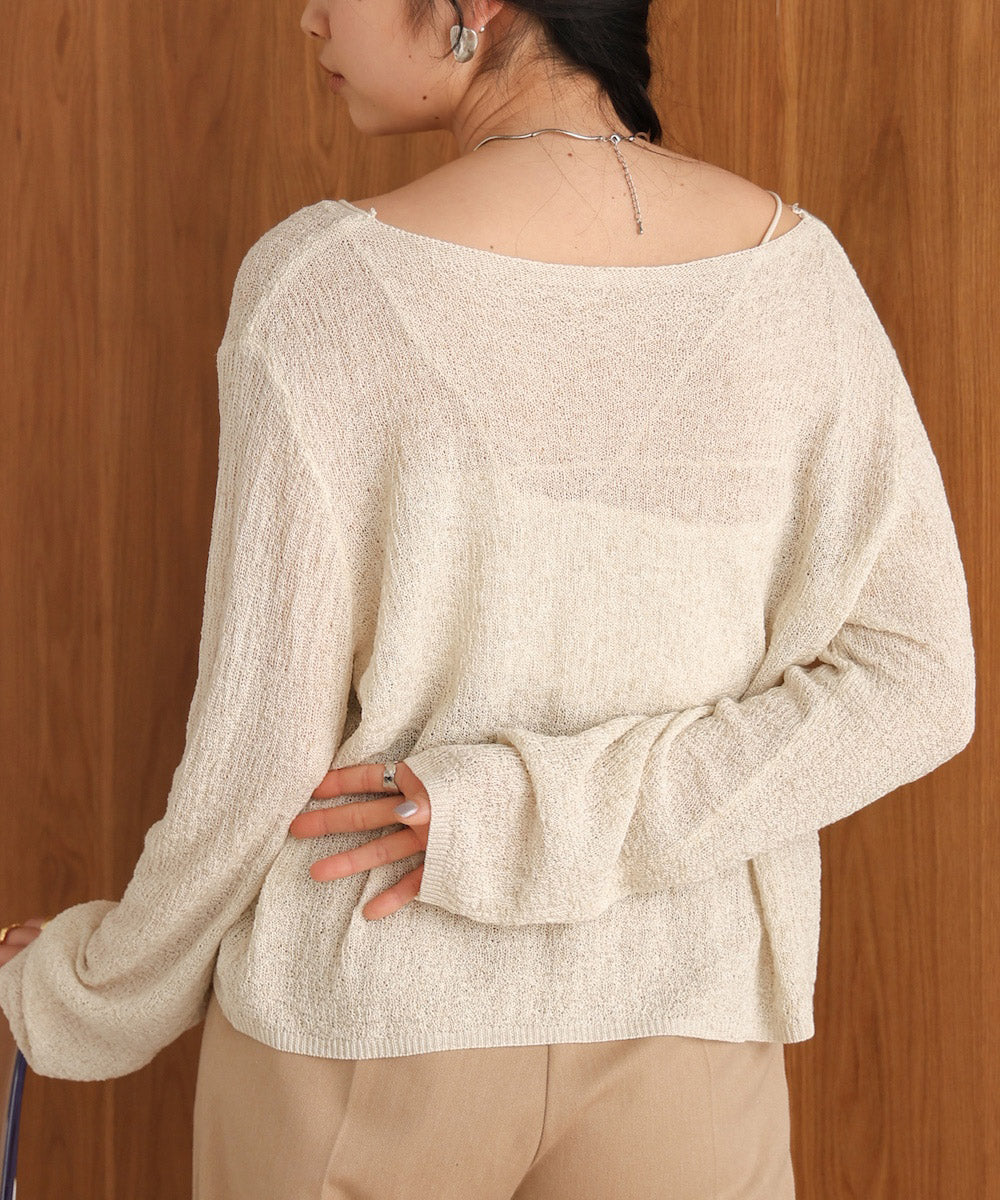 shell button cardigan tops