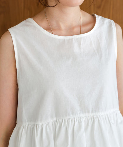 Cotton tiered sleeveless blouse