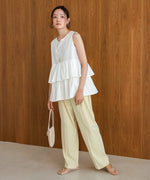 Cotton tiered sleeveless blouse