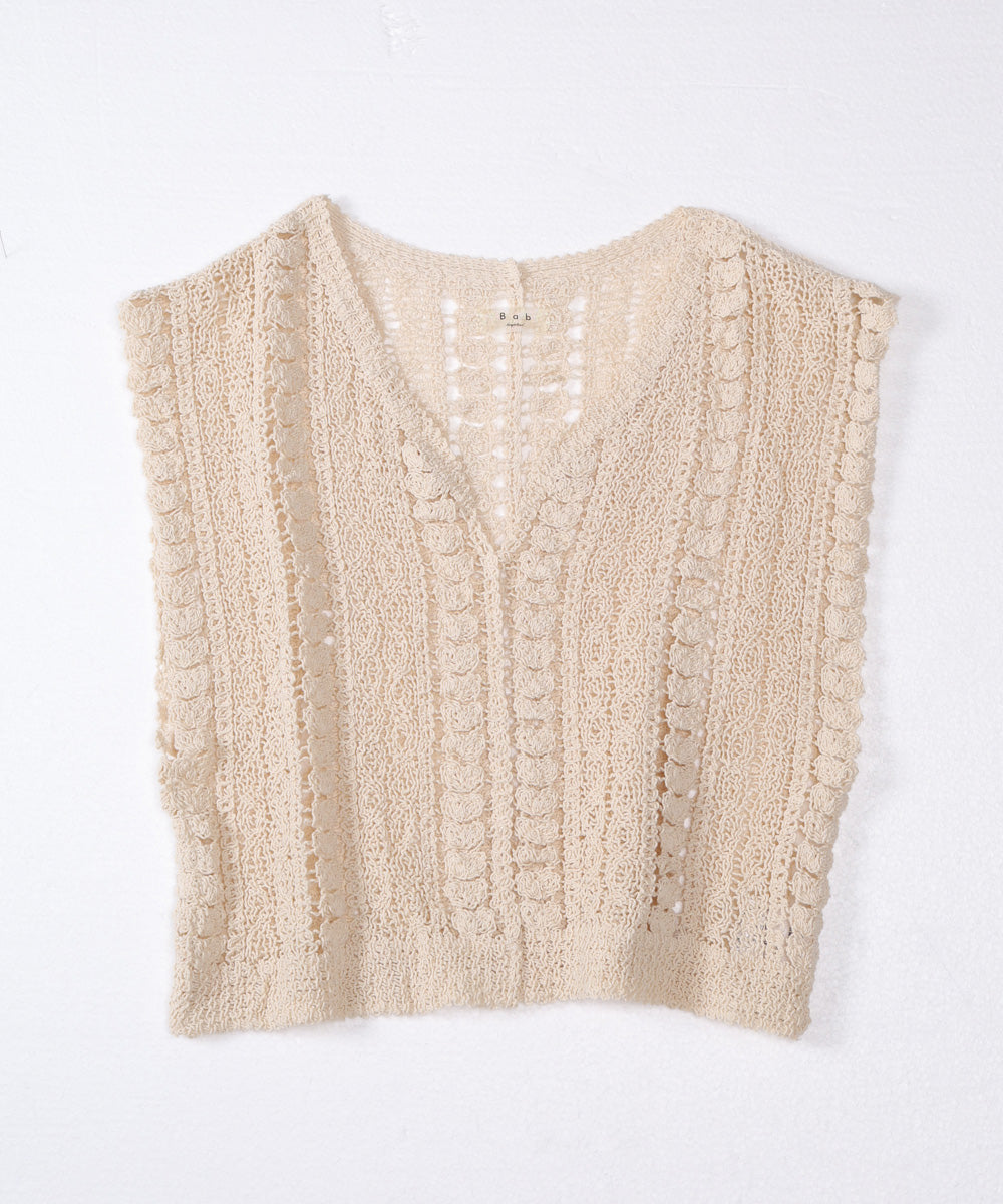 crochet short knit vest