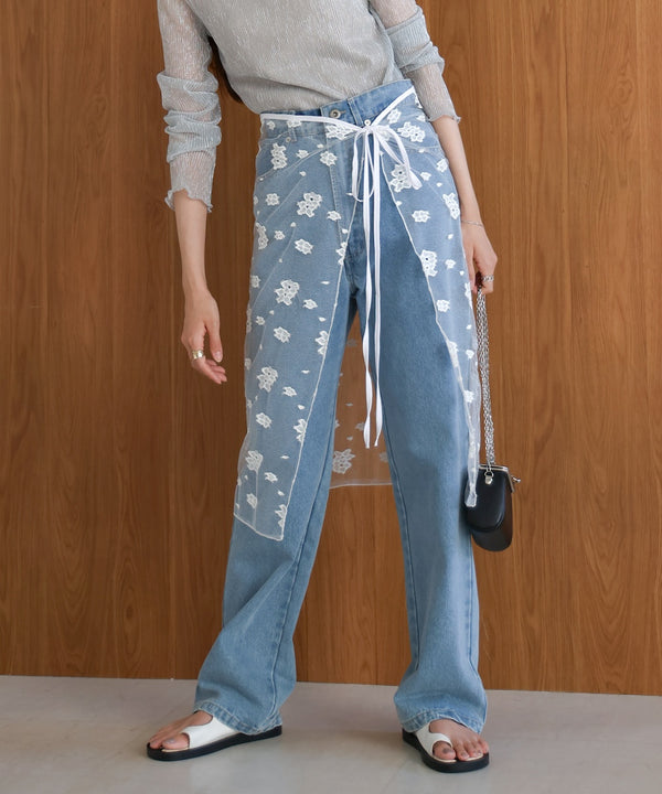 lace layered wrap skirt