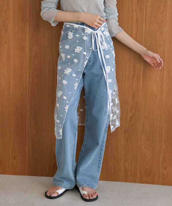 lace layered wrap skirt