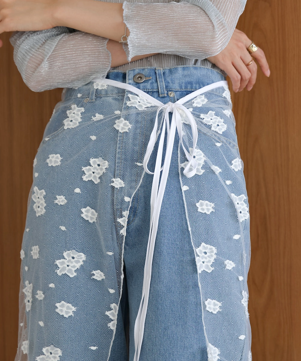 lace layered wrap skirt
