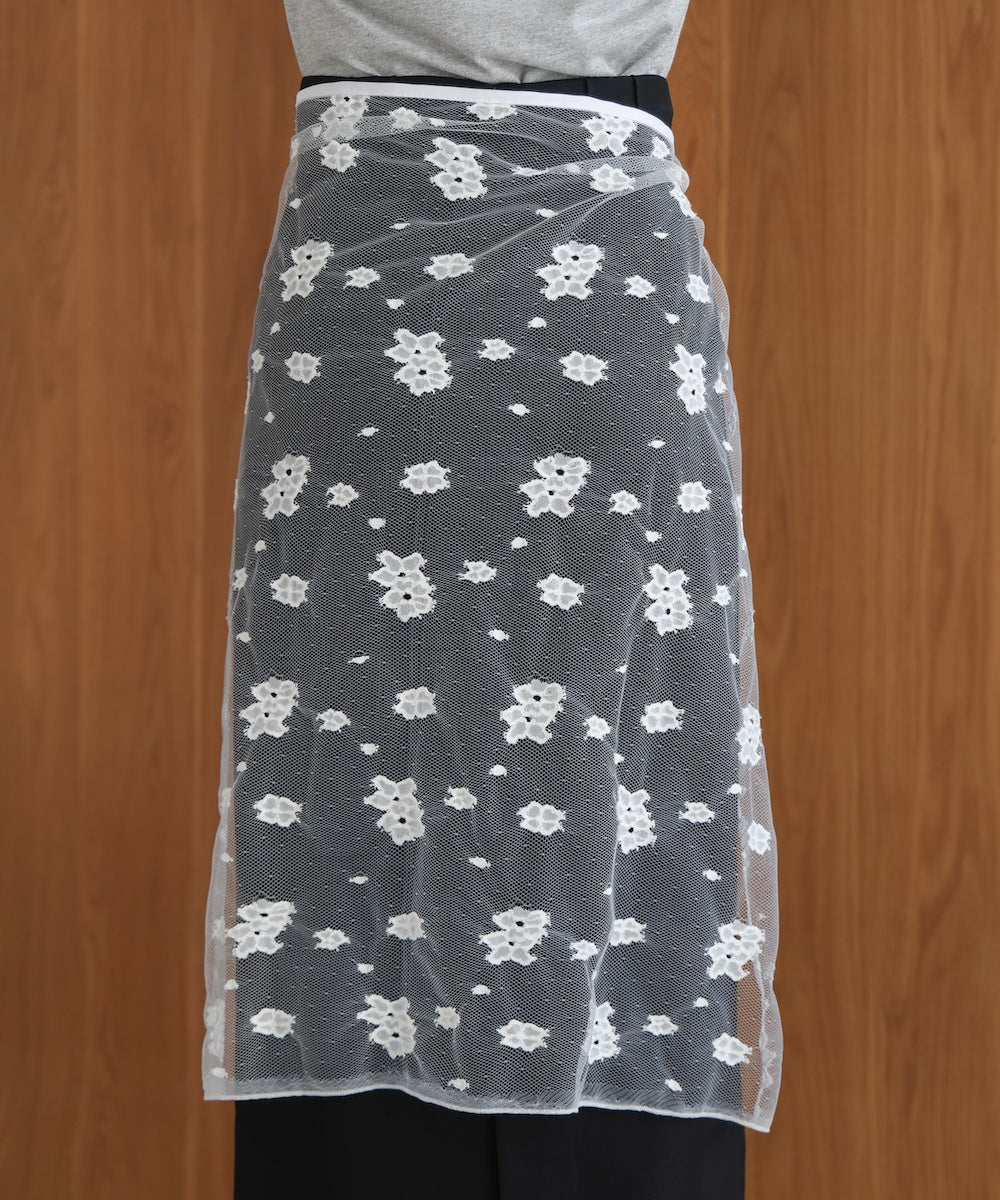 lace layered wrap skirt