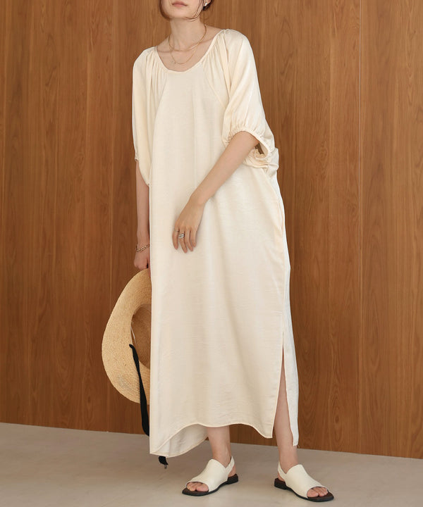 gathered sleeve onepiece