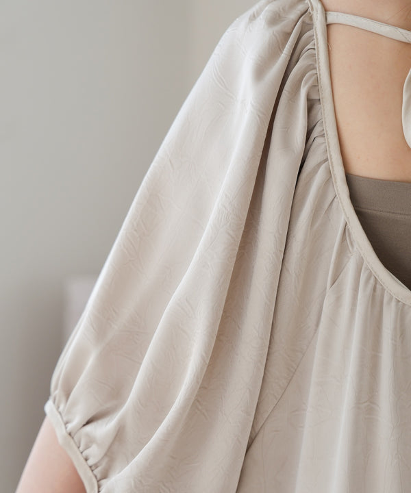 gathered sleeve onepiece