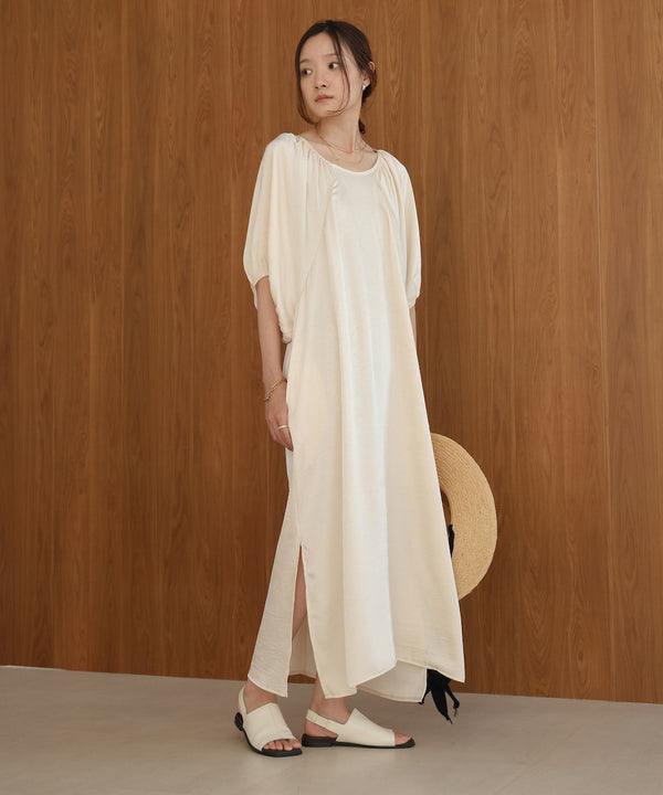 gathered sleeve onepiece