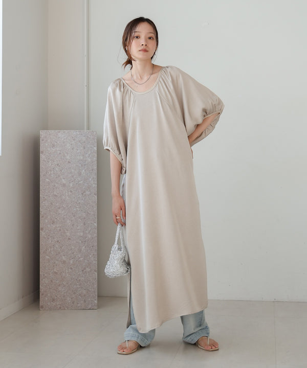 gathered sleeve onepiece