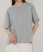 ribbon pearl t-shirt