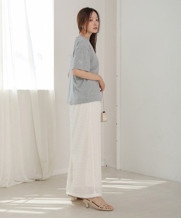 ribbon pearl t-shirt